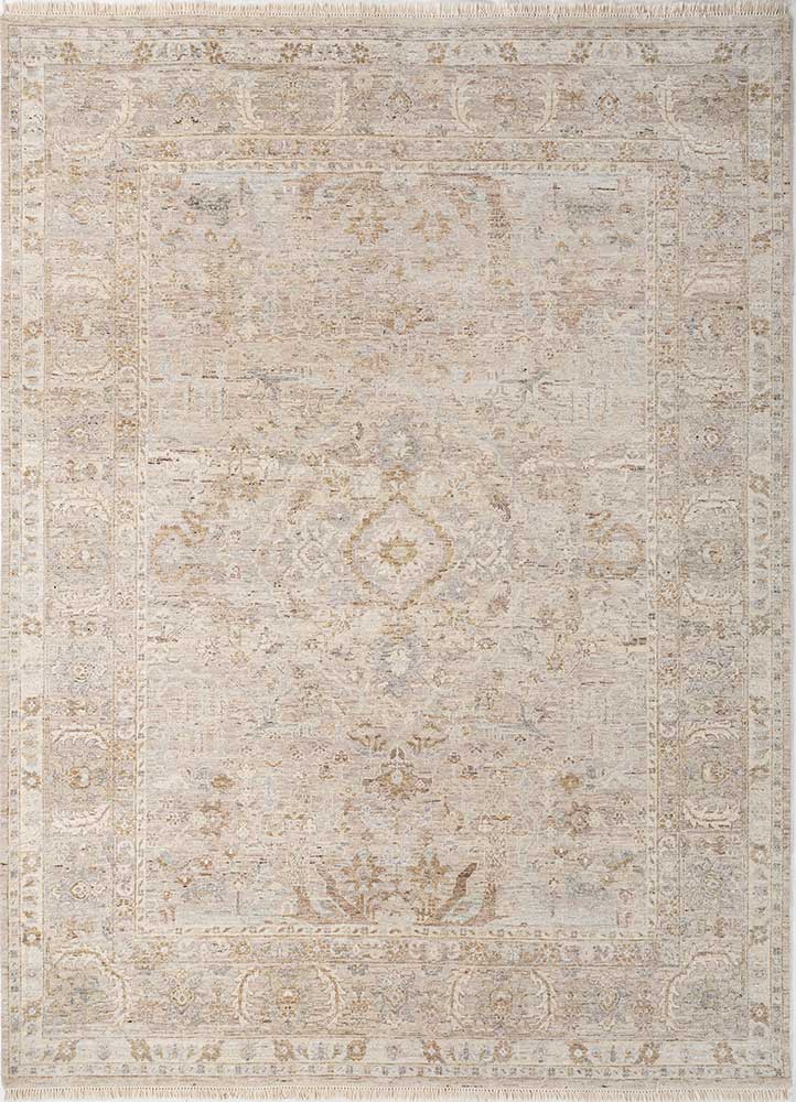 someplace in time ivory wool Hand Knotted Rug - HeadShot