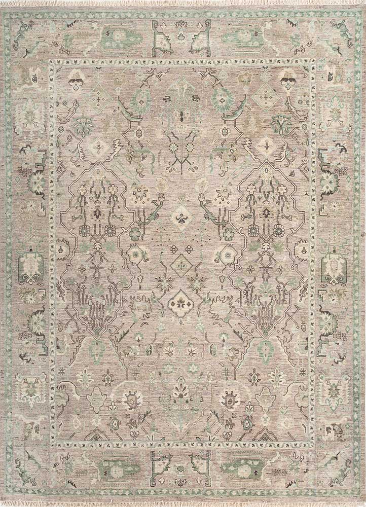 someplace in time ivory wool Hand Knotted Rug - HeadShot