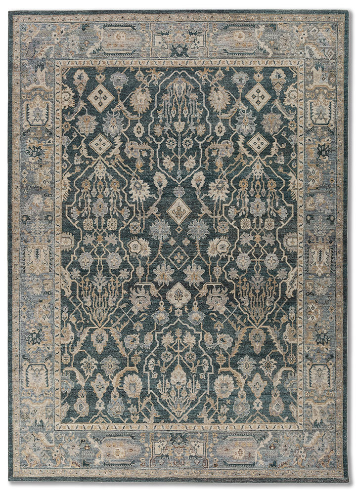  blue wool Hand Knotted Rug