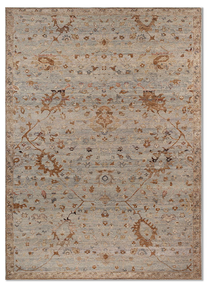  blue wool Hand Knotted Rug