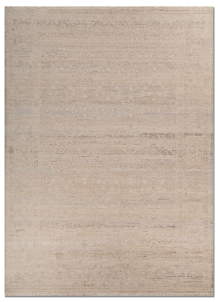  ivory wool Hand Knotted Rug