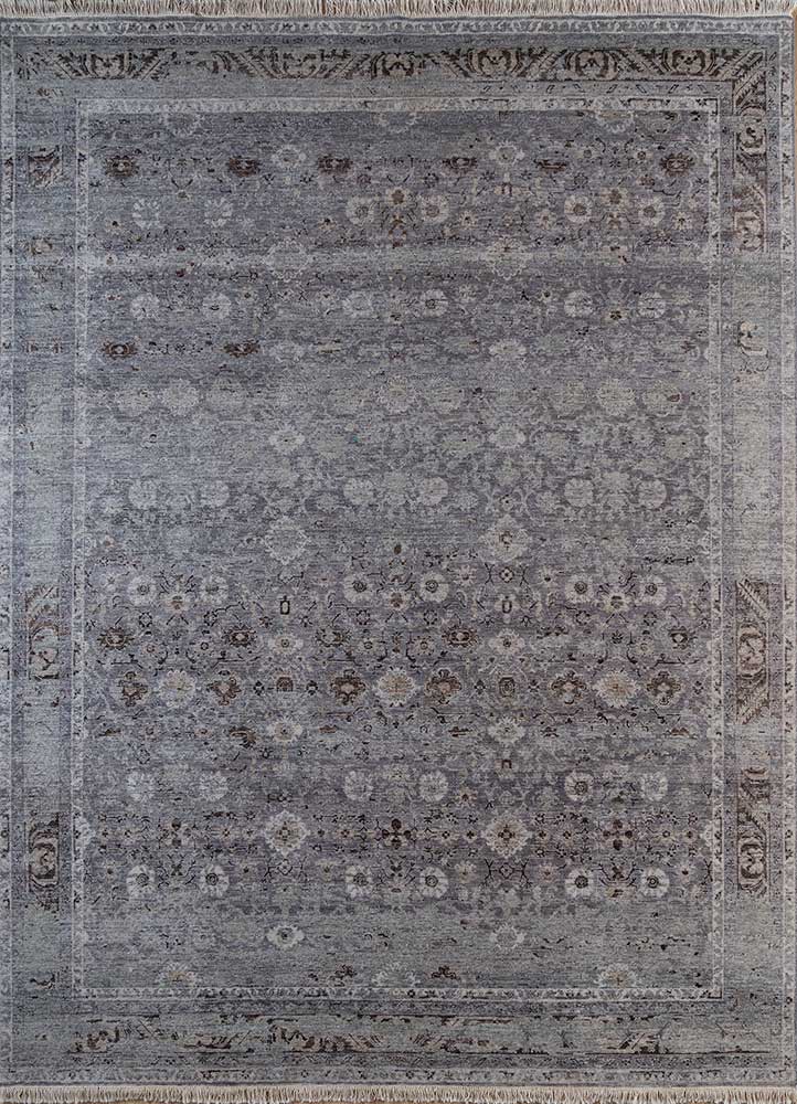 viscaya grey and black wool Hand Knotted Rug - HeadShot