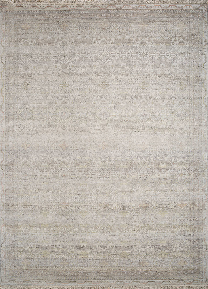  ivory afghan wool Hand Knotted Rug