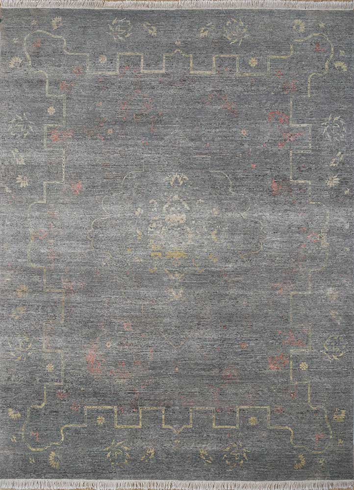  grey and black wool Hand Knotted Rug