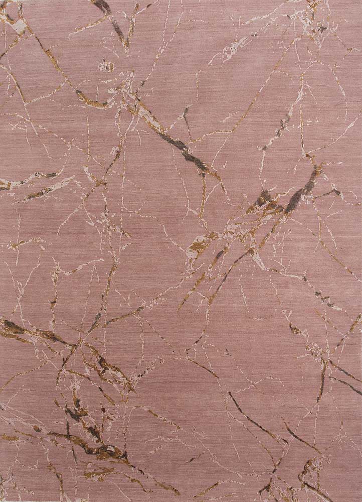  pink and purple wool and silk Hand Knotted Rug