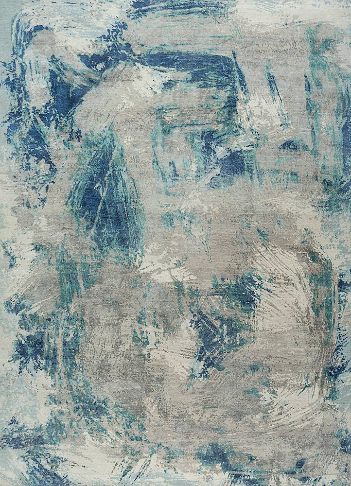 free verse by kavi ivory wool and silk Hand Knotted Rug - HeadShot