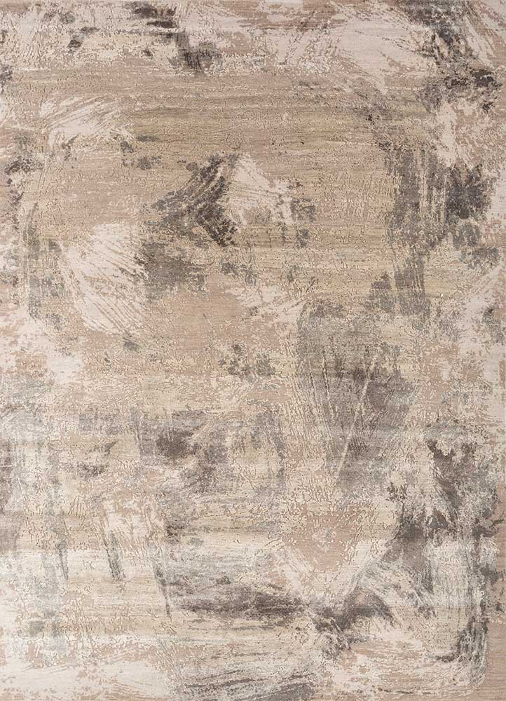 free verse by kavi ivory wool and silk Hand Knotted Rug - HeadShot