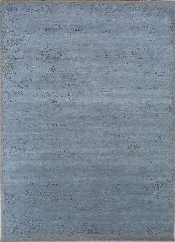 urban pause by kavi blue wool and silk Hand Knotted Rug - HeadShot urban pause by kavi blue wool and silk Hand Knotted Rug - HeadShot