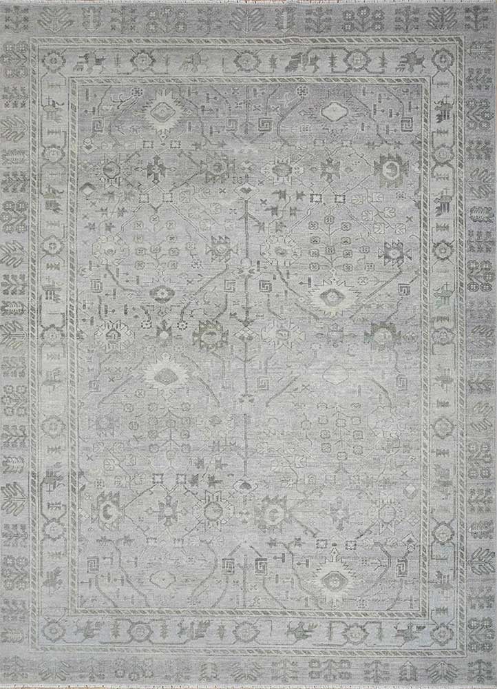 erbe grey and black wool Hand Knotted Rug - HeadShot erbe grey and black wool Hand Knotted Rug - HeadShot