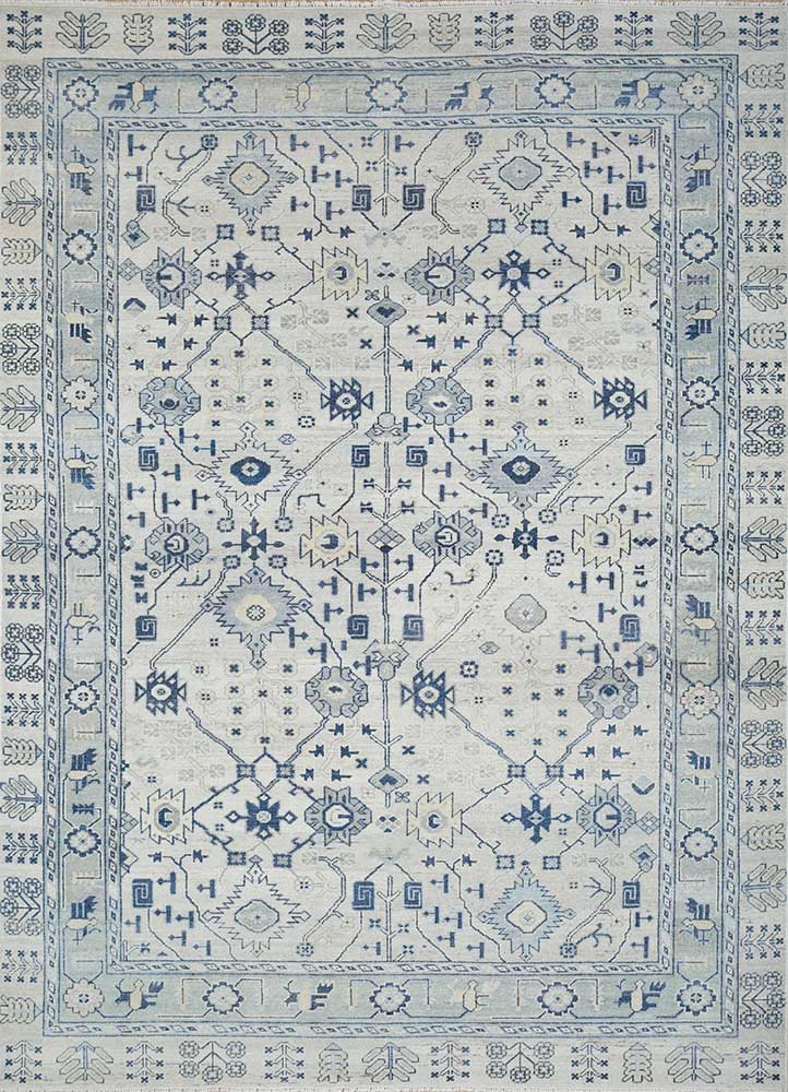  ivory wool Hand Knotted Rug