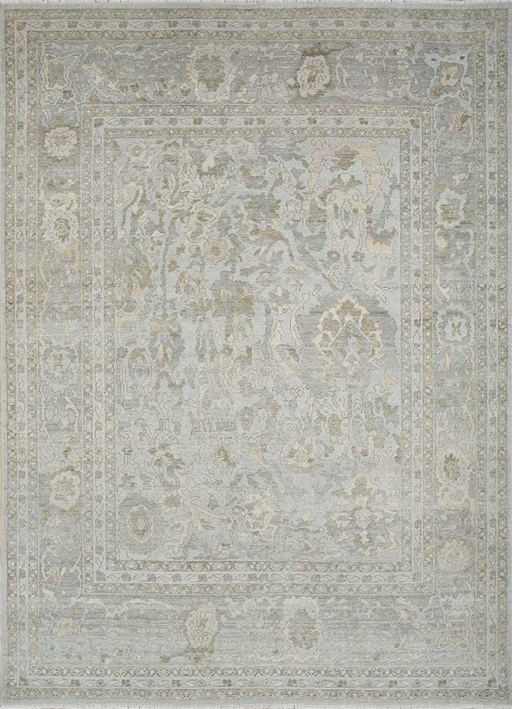 erbe grey and black wool Hand Knotted Rug - HeadShot