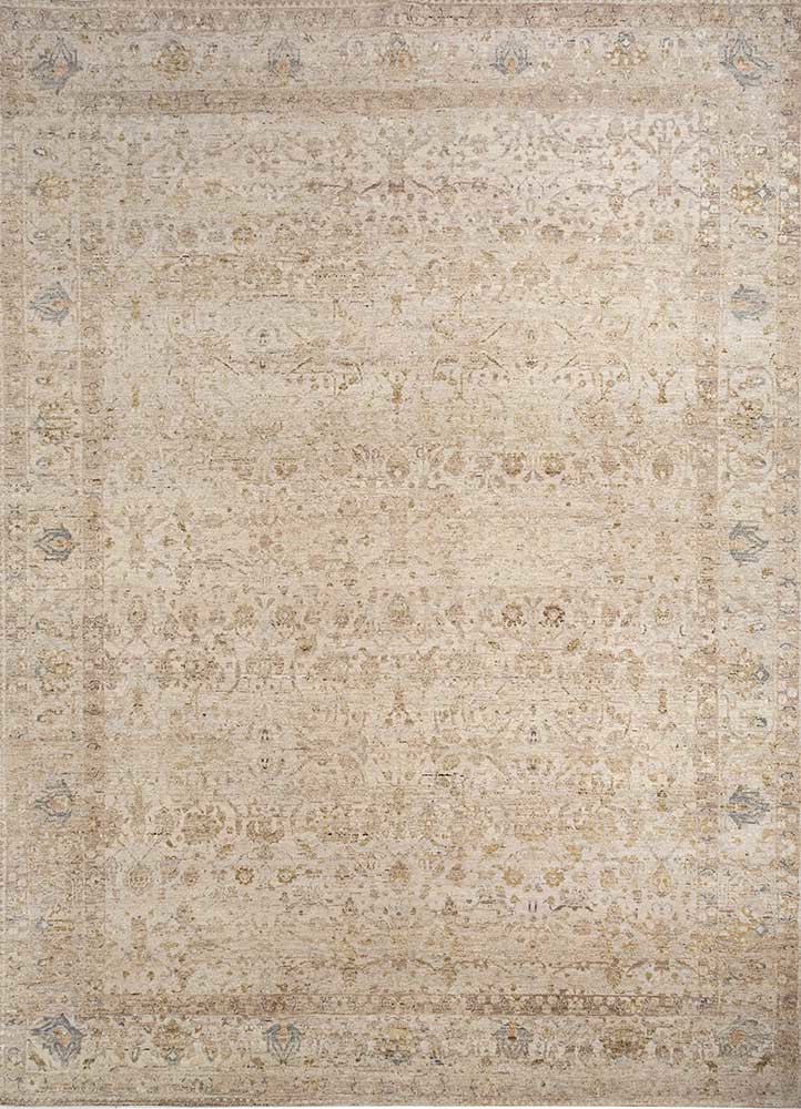  beige and brown afghan wool Hand Knotted Rug