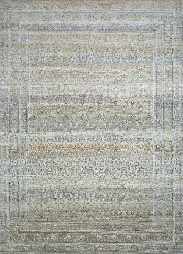 viscaya blue afghan wool Hand Knotted Rug - HeadShot