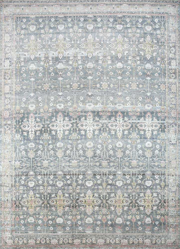  blue afghan wool Hand Knotted Rug