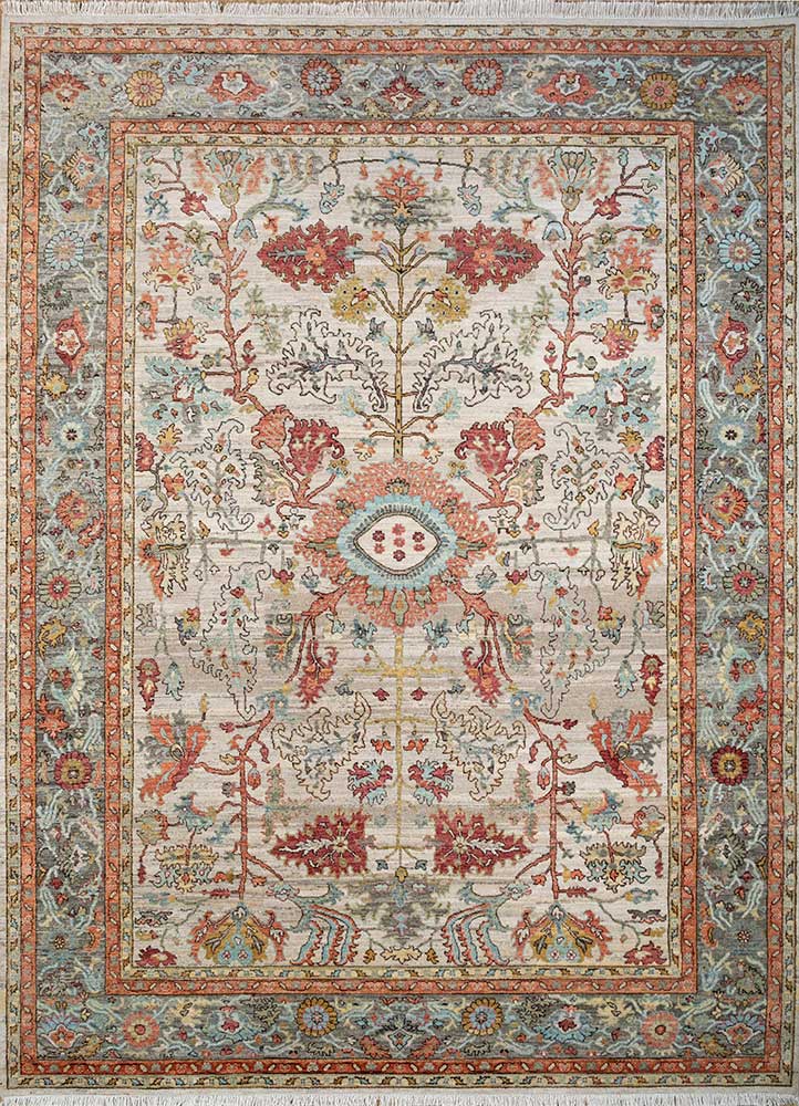  ivory wool Hand Knotted Rug