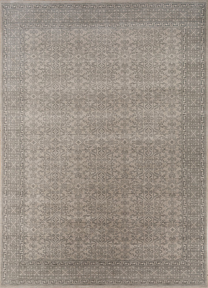  ivory wool Hand Knotted Rug