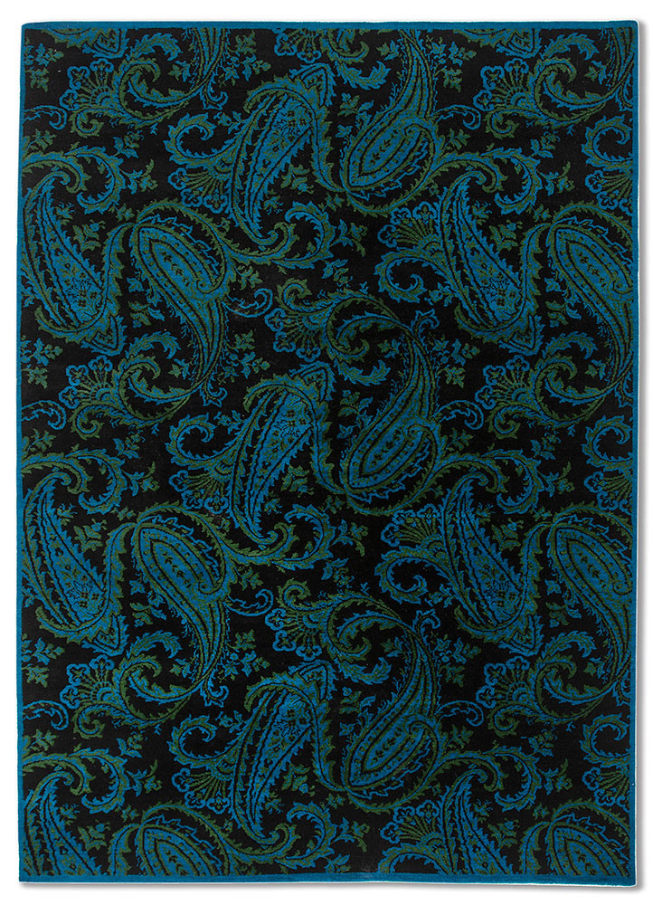 Kashmir by Peter D'Ascoli  grey and black wool Hand Knotted Rug