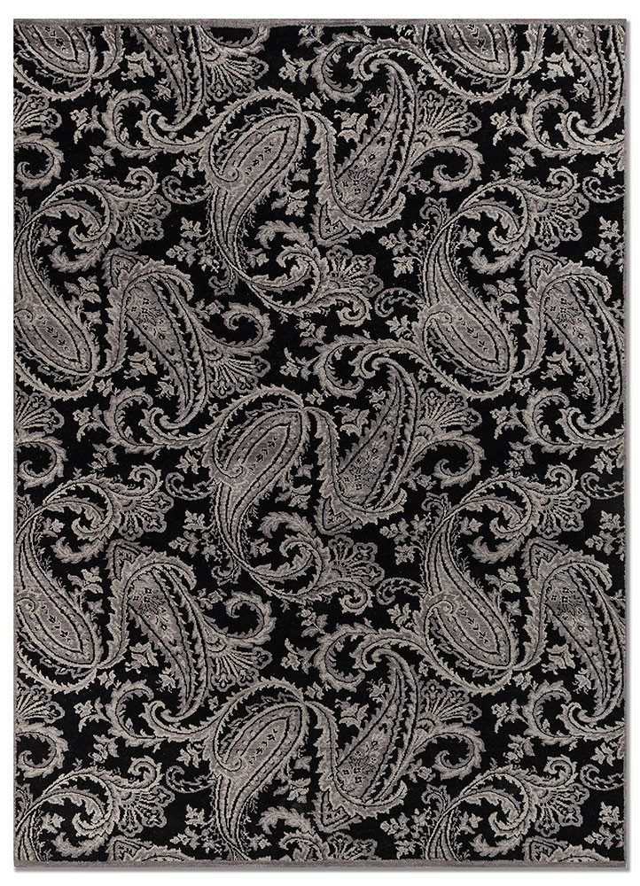 Kashmir by Peter D'Ascoli  grey and black wool Hand Knotted Rug