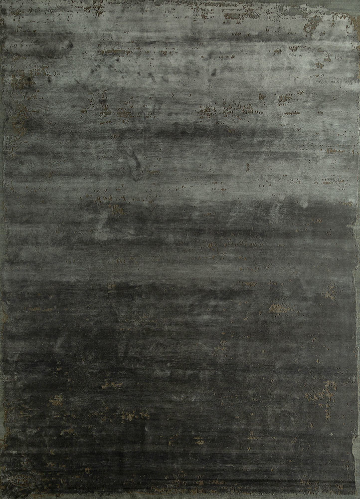 chaos theory by kavi grey and black wool and bamboo silk Hand Knotted Rug - HeadShot chaos theory by kavi grey and black wool and bamboo silk Hand Knotted Rug - HeadShot