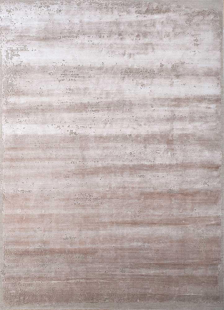  beige and brown wool and bamboo silk Hand Knotted Rug