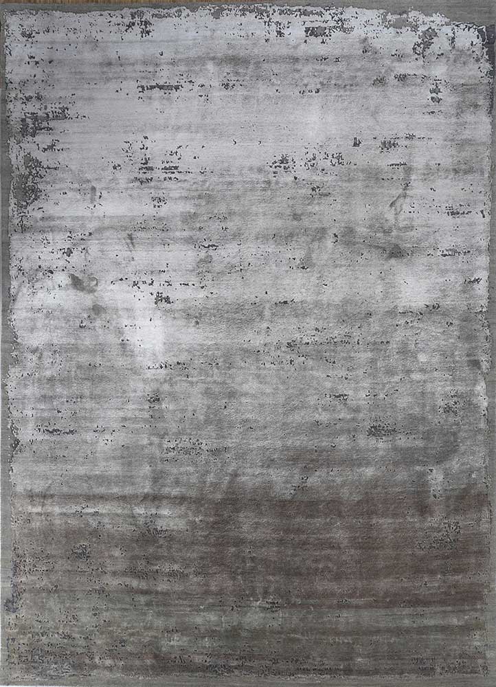 chaos theory by kavi beige and brown wool and bamboo silk Hand Knotted Rug - HeadShot