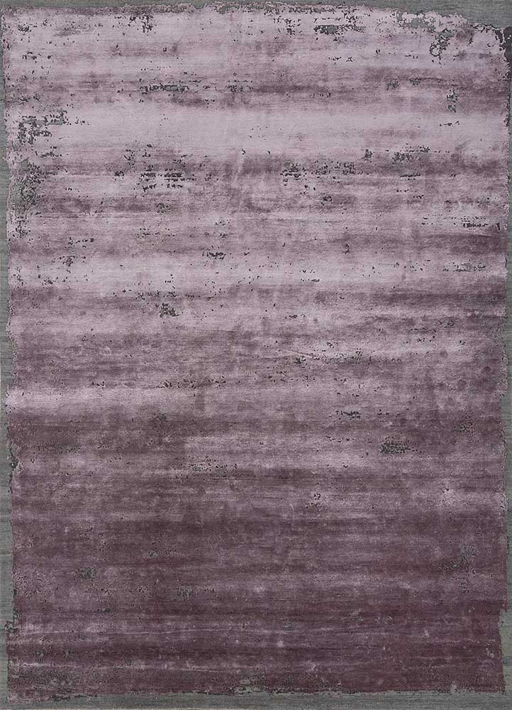 chaos theory by kavi pink and purple wool and bamboo silk Hand Knotted Rug - HeadShot