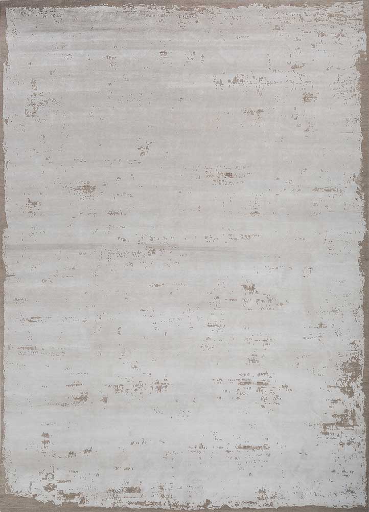  ivory wool and bamboo silk Hand Knotted Rug