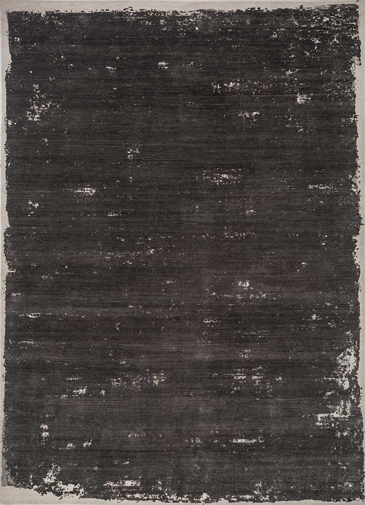  grey and black wool and bamboo silk Hand Knotted Rug