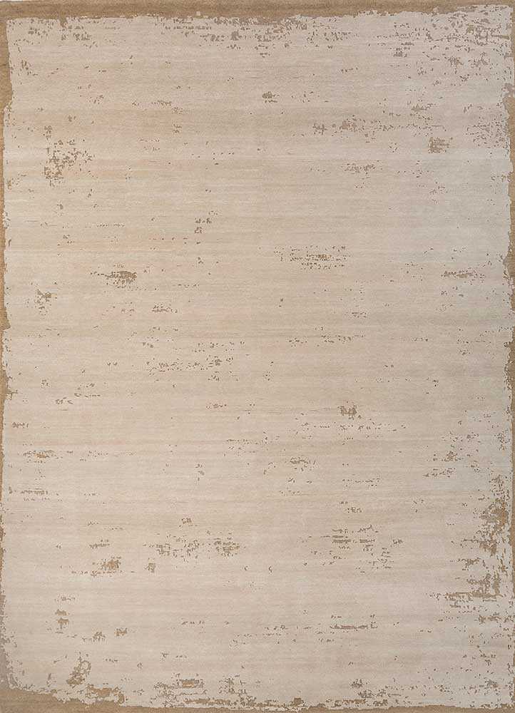  ivory wool and bamboo silk Hand Knotted Rug