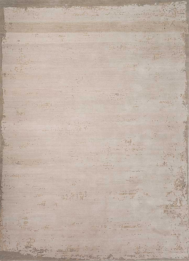  beige and brown wool and bamboo silk Hand Knotted Rug