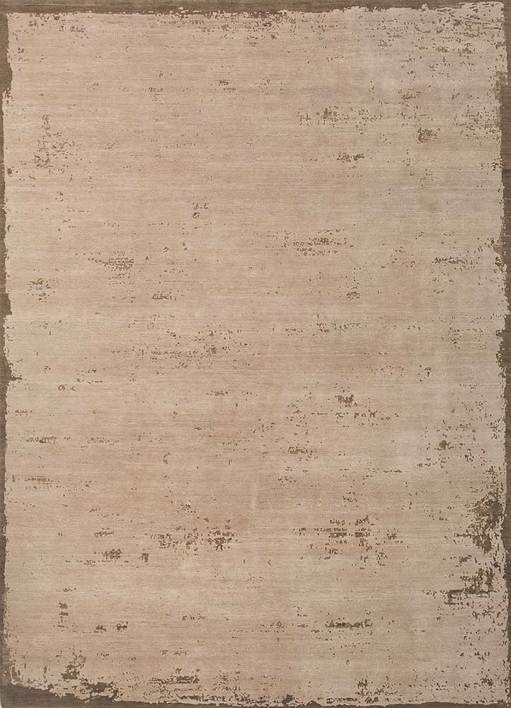  beige and brown wool and bamboo silk Hand Knotted Rug