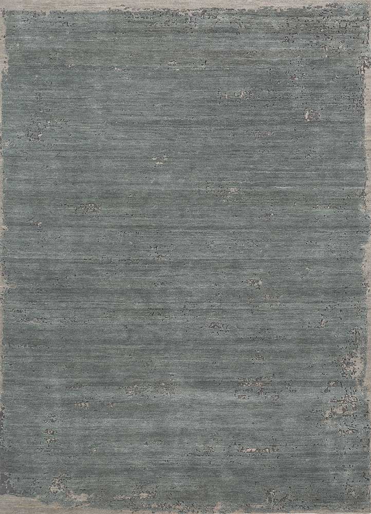  blue wool and bamboo silk Hand Knotted Rug