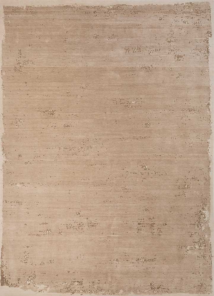  ivory wool and bamboo silk Hand Knotted Rug