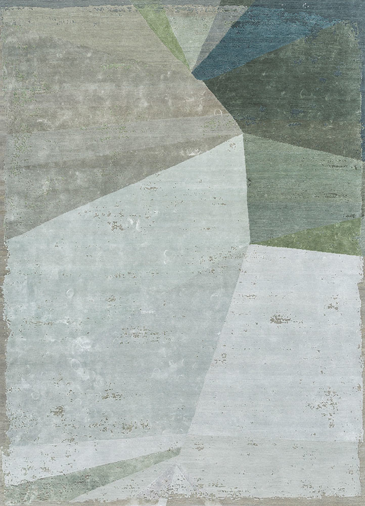 aakar by kavi blue wool and bamboo silk Hand Knotted Rug - HeadShot aakar by kavi blue wool and bamboo silk Hand Knotted Rug - HeadShot
