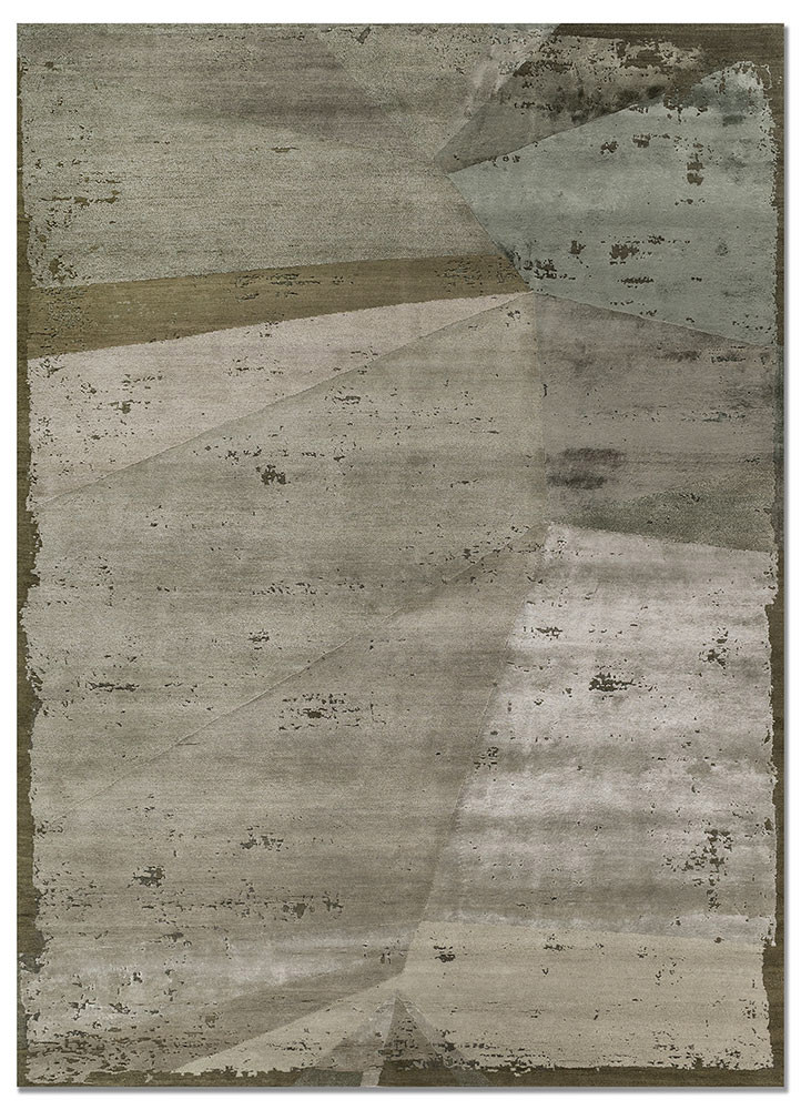 aakar by kavi green wool and bamboo silk Hand Knotted Rug - HeadShot aakar by kavi green wool and bamboo silk Hand Knotted Rug - HeadShot