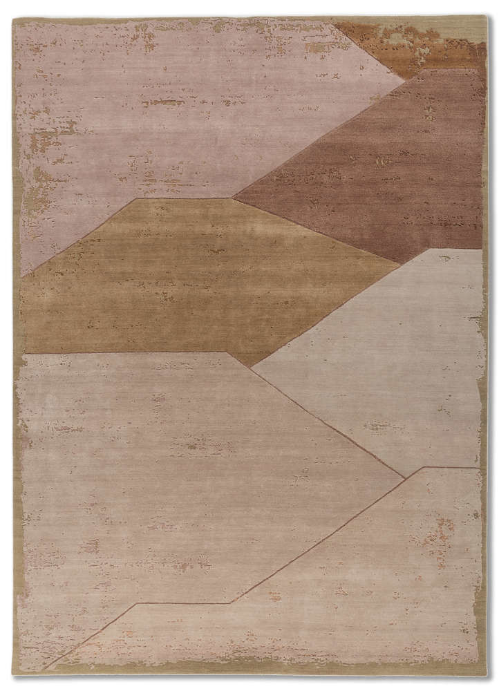  pink and purple wool and bamboo silk Hand Knotted Rug