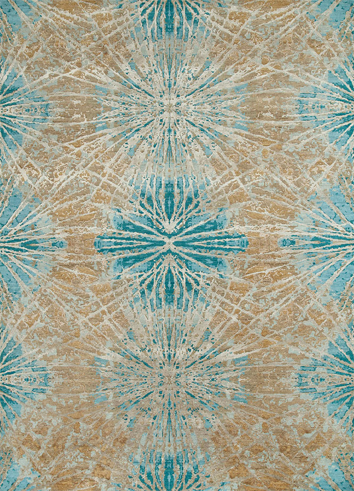 chaos theory by kavi green wool and bamboo silk Hand Knotted Rug - HeadShot chaos theory by kavi green wool and bamboo silk Hand Knotted Rug - HeadShot