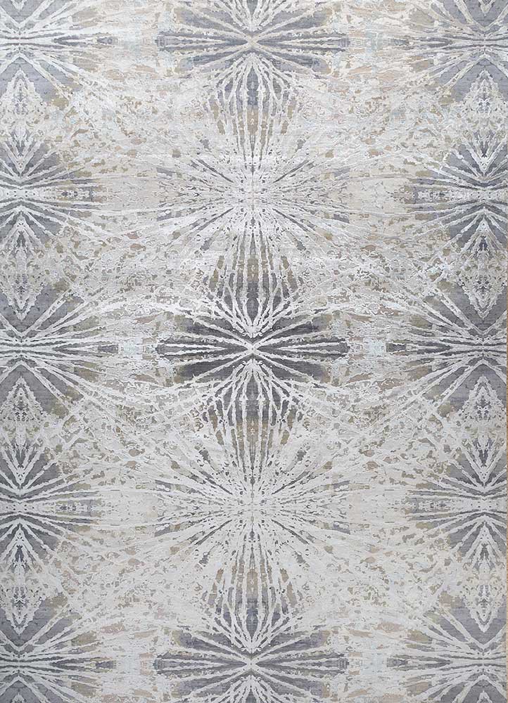 chaos theory by kavi ivory wool and bamboo silk Hand Knotted Rug - HeadShot chaos theory by kavi ivory wool and bamboo silk Hand Knotted Rug - HeadShot