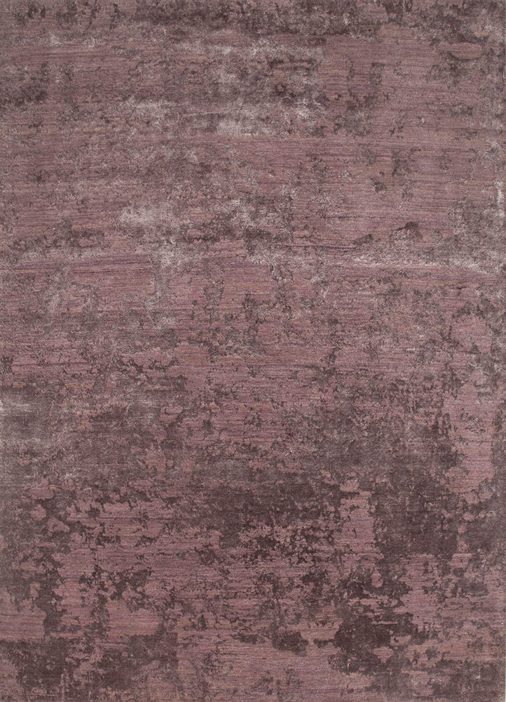  pink and purple wool and bamboo silk Hand Knotted Rug