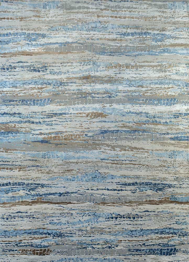 chaos theory by kavi blue wool and bamboo silk Hand Knotted Rug - HeadShot chaos theory by kavi blue wool and bamboo silk Hand Knotted Rug - HeadShot
