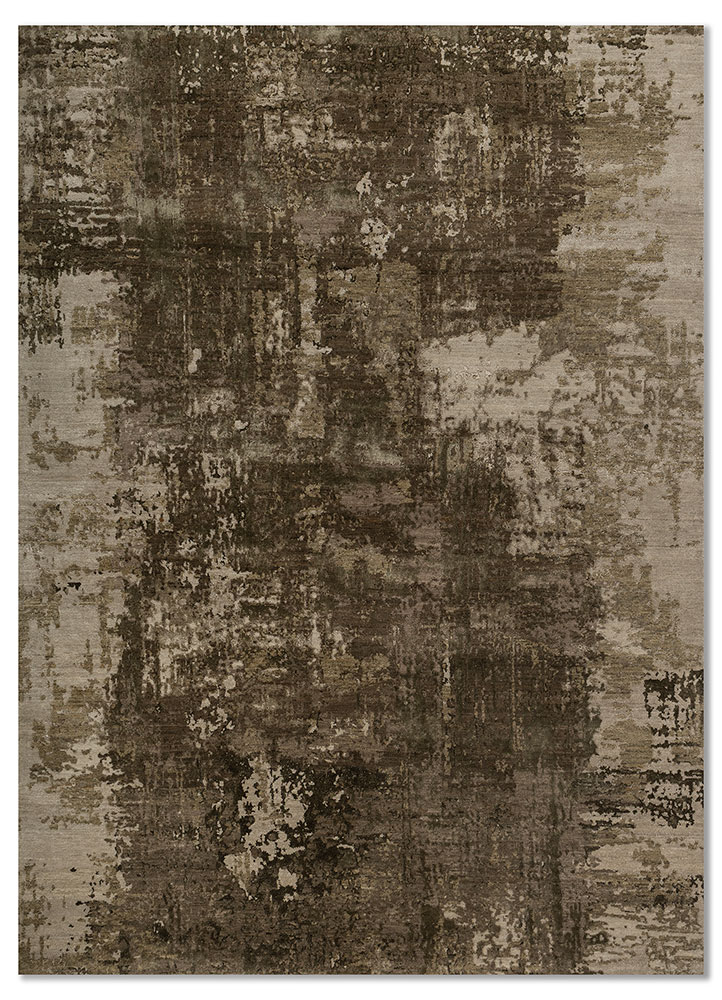  green wool and bamboo silk Hand Knotted Rug