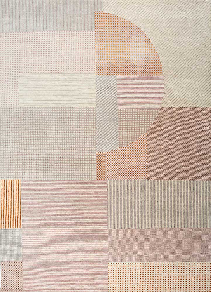 chaos theory by kavi ivory wool and bamboo silk Hand Knotted Rug - HeadShot chaos theory by kavi ivory wool and bamboo silk Hand Knotted Rug - HeadShot