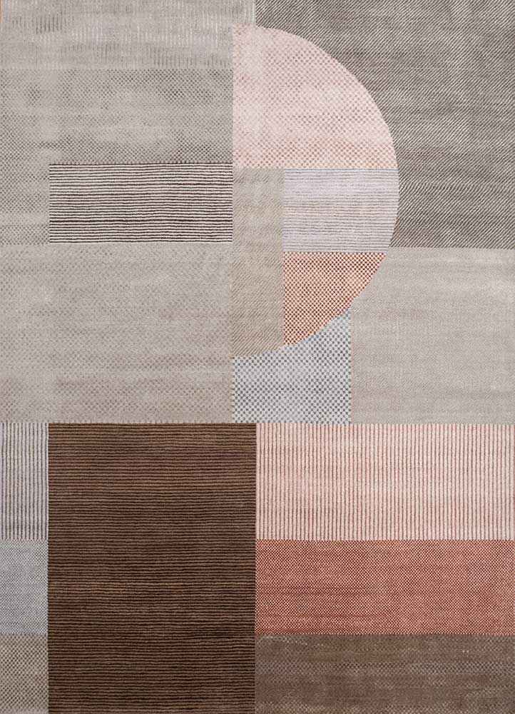 chaos theory by kavi ivory wool and bamboo silk Hand Knotted Rug - HeadShot