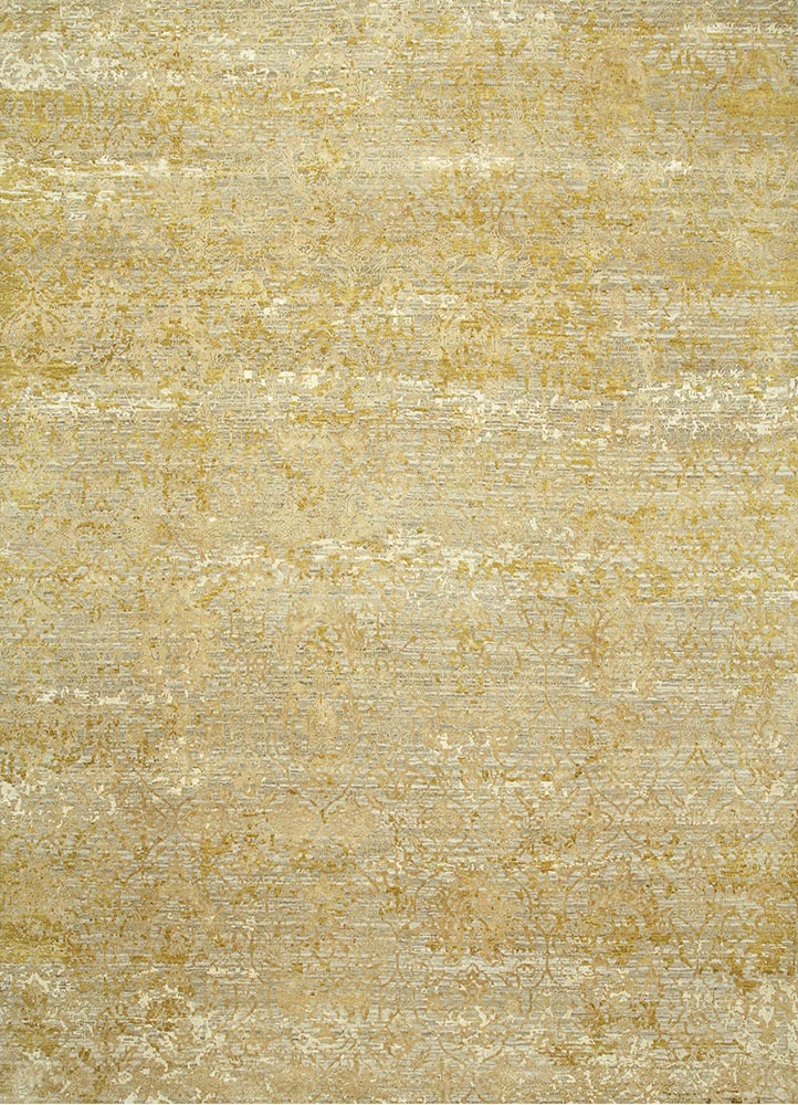  gold wool and bamboo silk Hand Knotted Rug