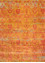 chaos theory by kavi red and orange wool and bamboo silk Hand Knotted Rug - HeadShot chaos theory by kavi red and orange wool and bamboo silk Hand Knotted Rug - HeadShot