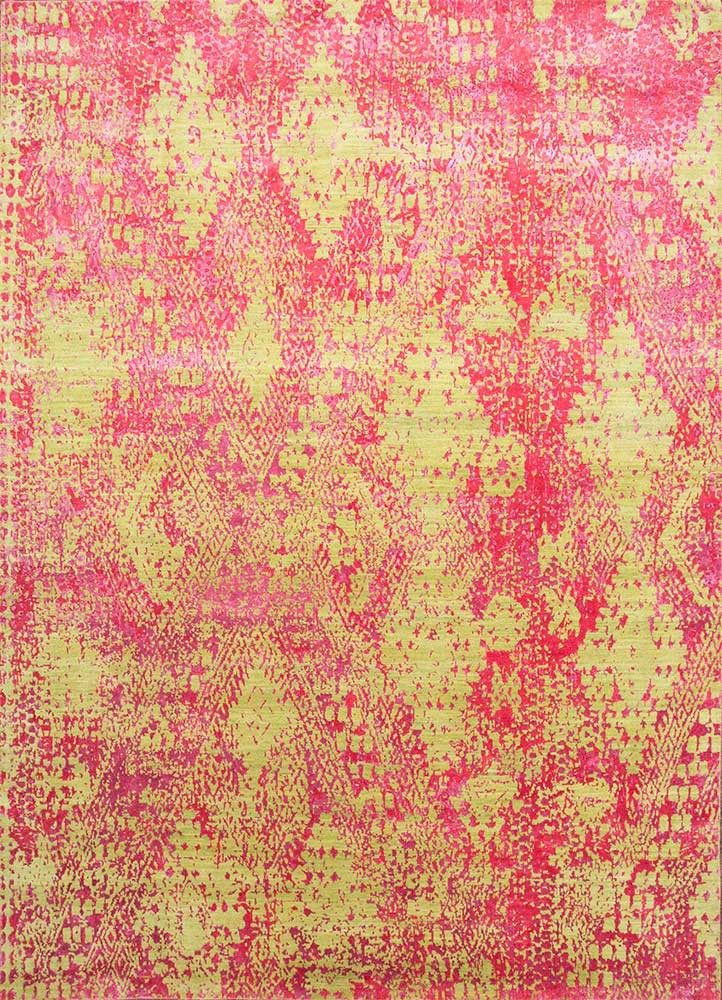  pink and purple wool and bamboo silk Hand Knotted Rug