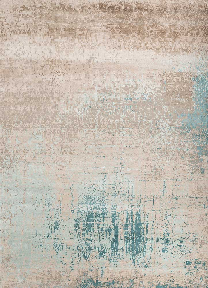 chaos theory by kavi ivory wool and bamboo silk Hand Knotted Rug - HeadShot