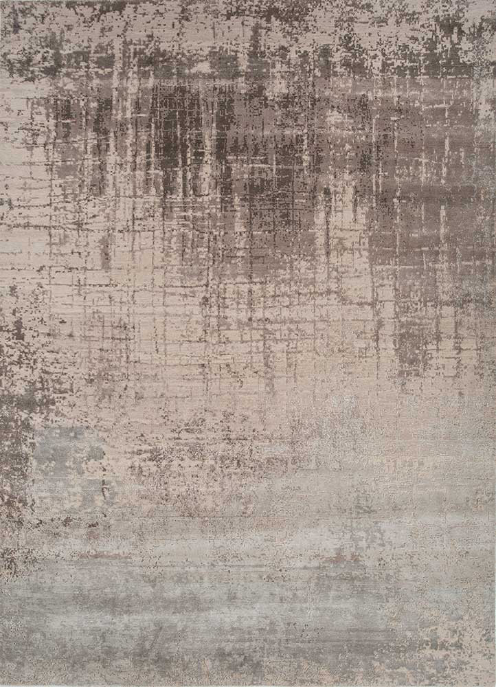 chaos theory by kavi ivory wool and bamboo silk Hand Knotted Rug - HeadShot