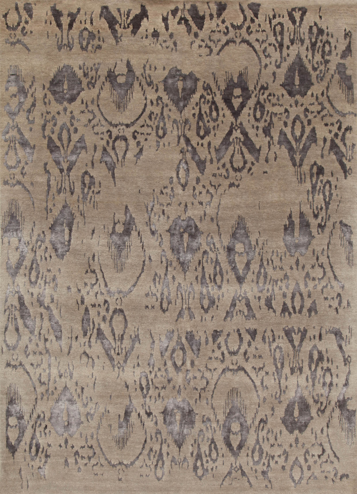 far east grey and black wool and bamboo silk Hand Knotted Rug - HeadShot far east grey and black wool and bamboo silk Hand Knotted Rug - HeadShot