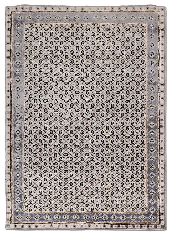 Marcellin by Peter D'Ascoli  ivory wool and bamboo silk Hand Knotted Rug